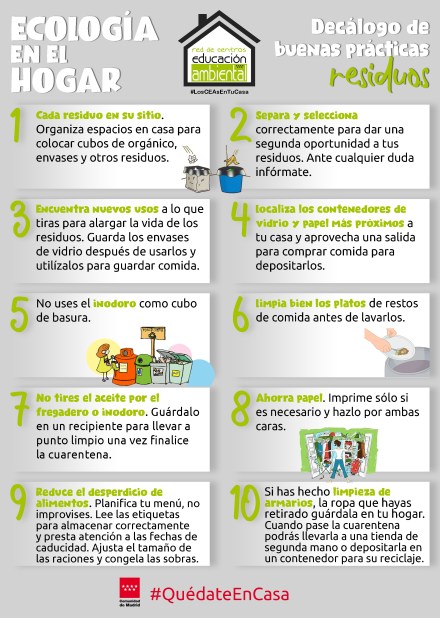 Decálogo de buenas prácticas en nuestro hogar